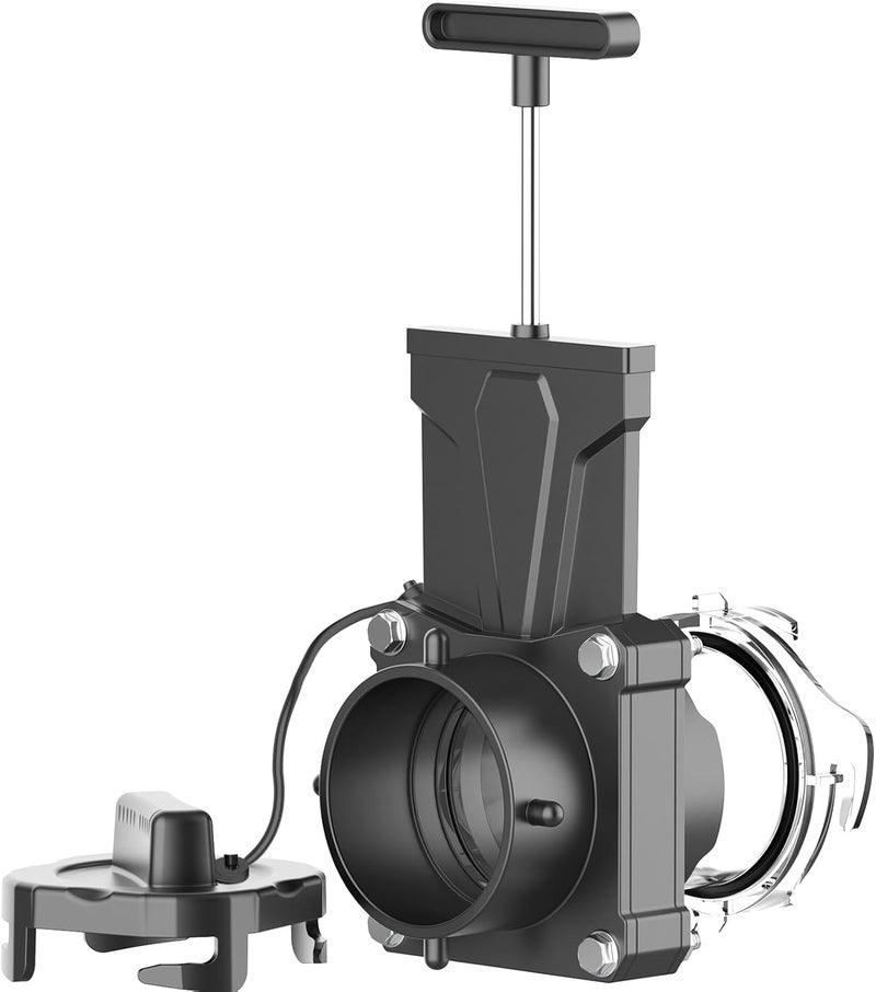 DUMPMAN RV Sewer Gate Valve, Shut Off Valve with Leak-proof Cap, Twist-on Sewer Hose Valve, Fit for 3" Drain Pipe - Image 1